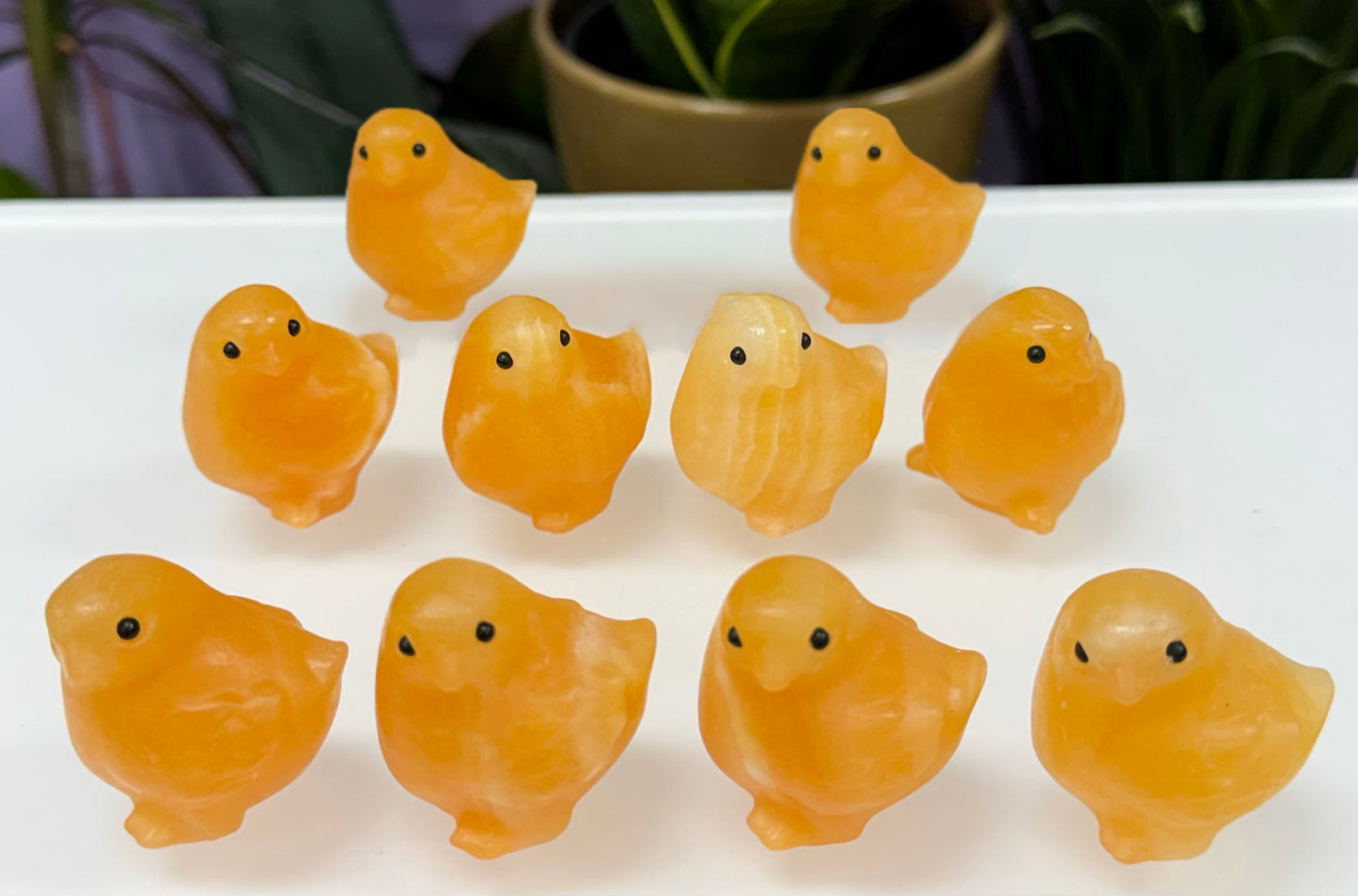 10 PCs 4cm Natural Orange Calcite Chick Crystal Healing Energy