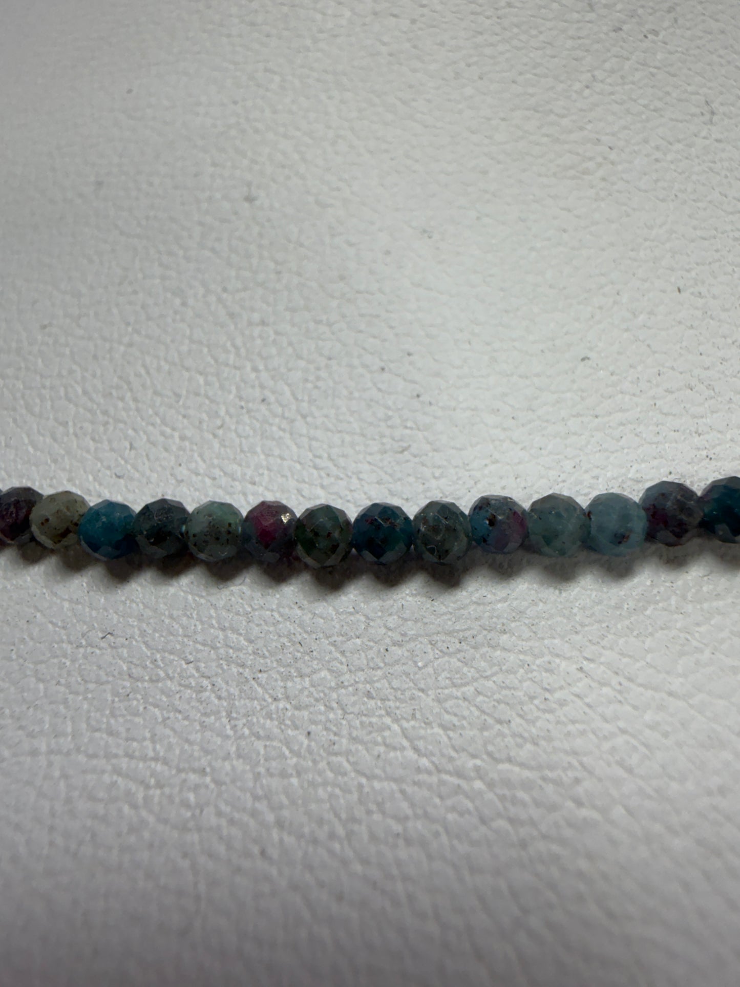 6 PCs 2mm Faceted Natural Ruby & Sapphire Necklaces