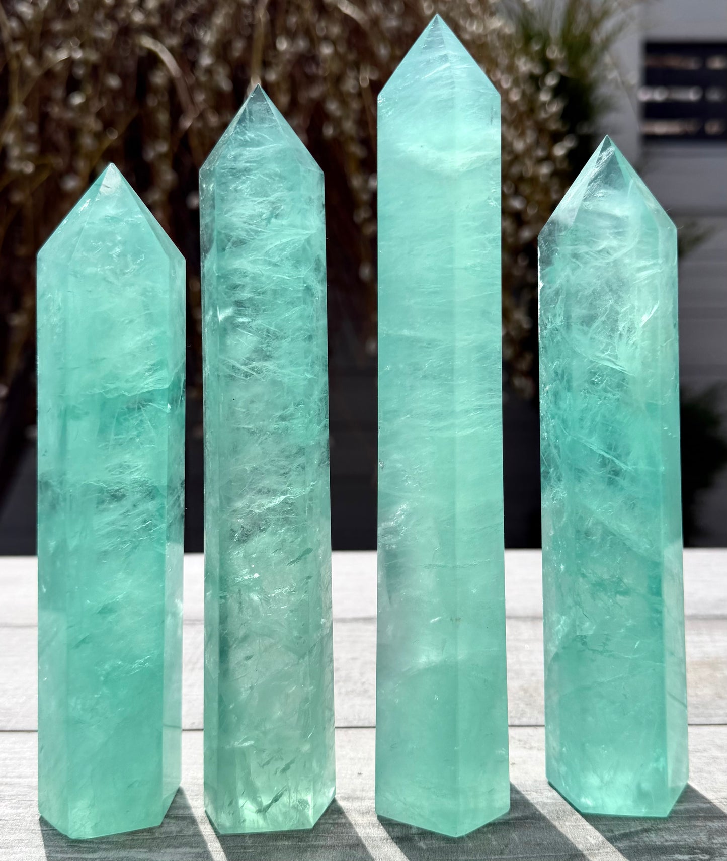 Wholesale Lot 3-4 PCs large Mint Green Fluorite Tower Obelisk Point Natural Crystal Healing
