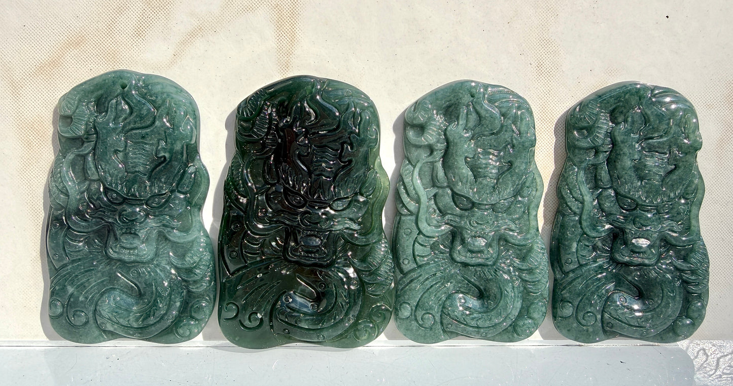 Wholesale Lot 6 Pcs Natural Jade Dragon Carving Cab Crystal Healing Energy