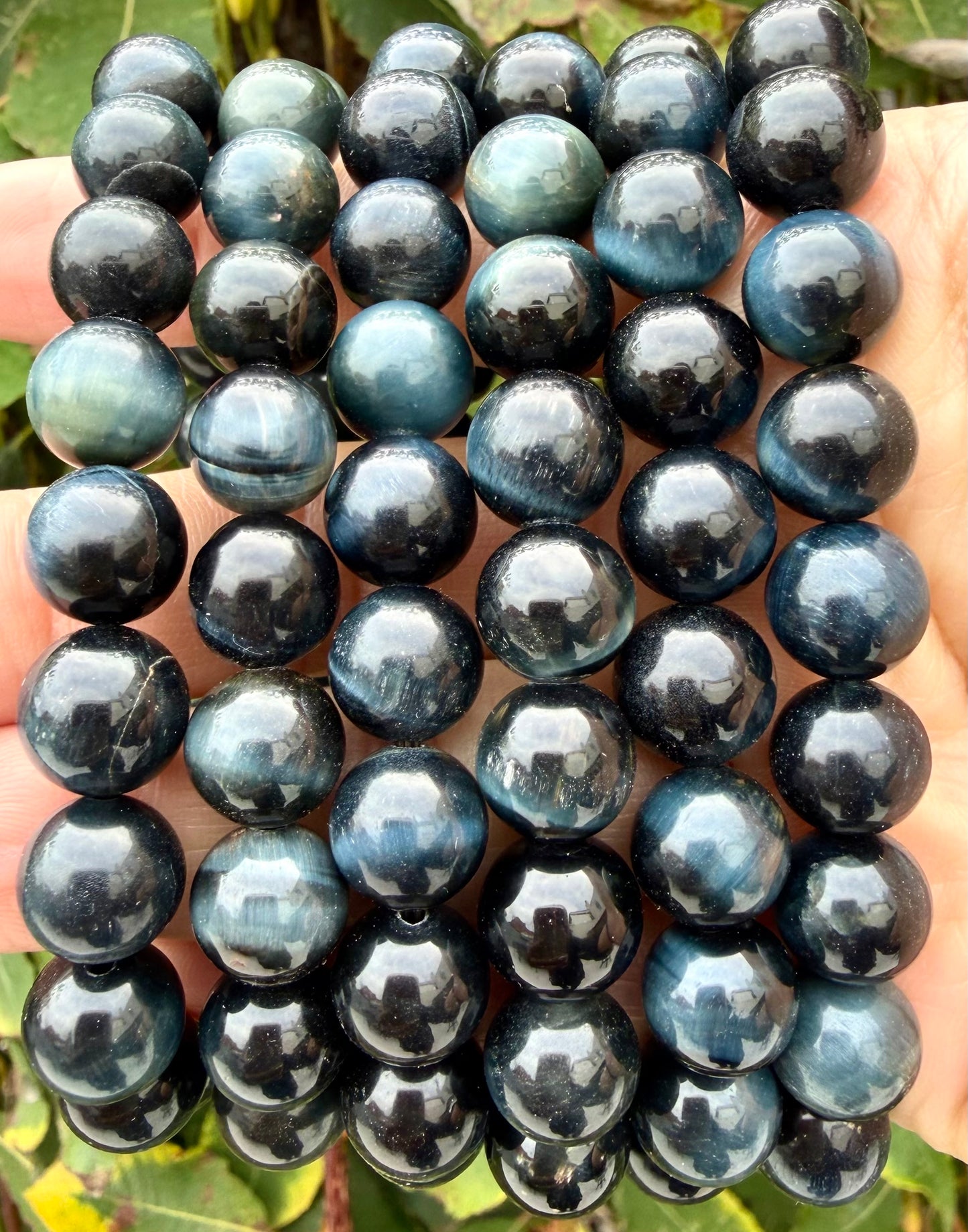Wholesale Lot 6 Pcs Natural Blue Tiger Eye 10mm 8” Stretch Bracelet