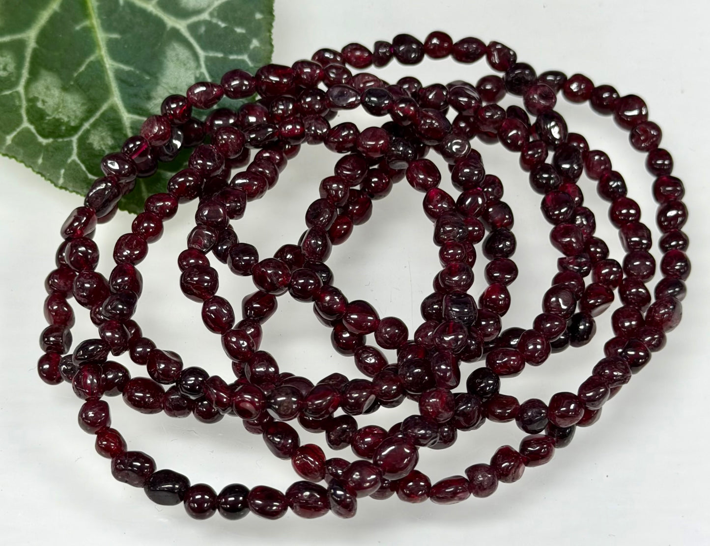 Wholesale 6 Pcs 5mm Natural Garnet 7” Crystal Healing Stretch Bracelet