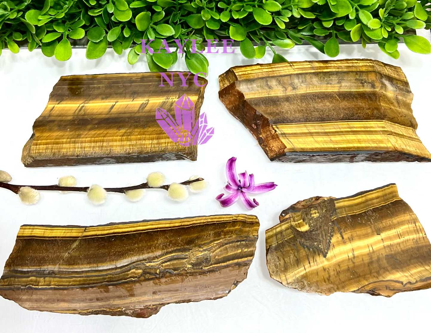 4-5 pcs Natural Tiger Eye Slab 2.9-3 lbs