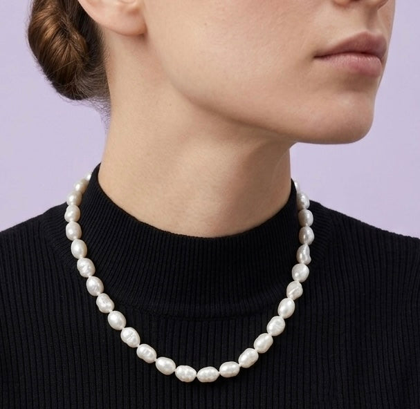 6 PCs 6 pcs ~6.5mm Natural Freshwater Pearl Necklace Healing Energy