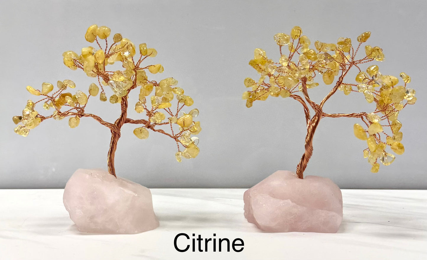 Wholesale Lot 4 Pcs Bonsai Tree with Rose Quartz Crystal Base