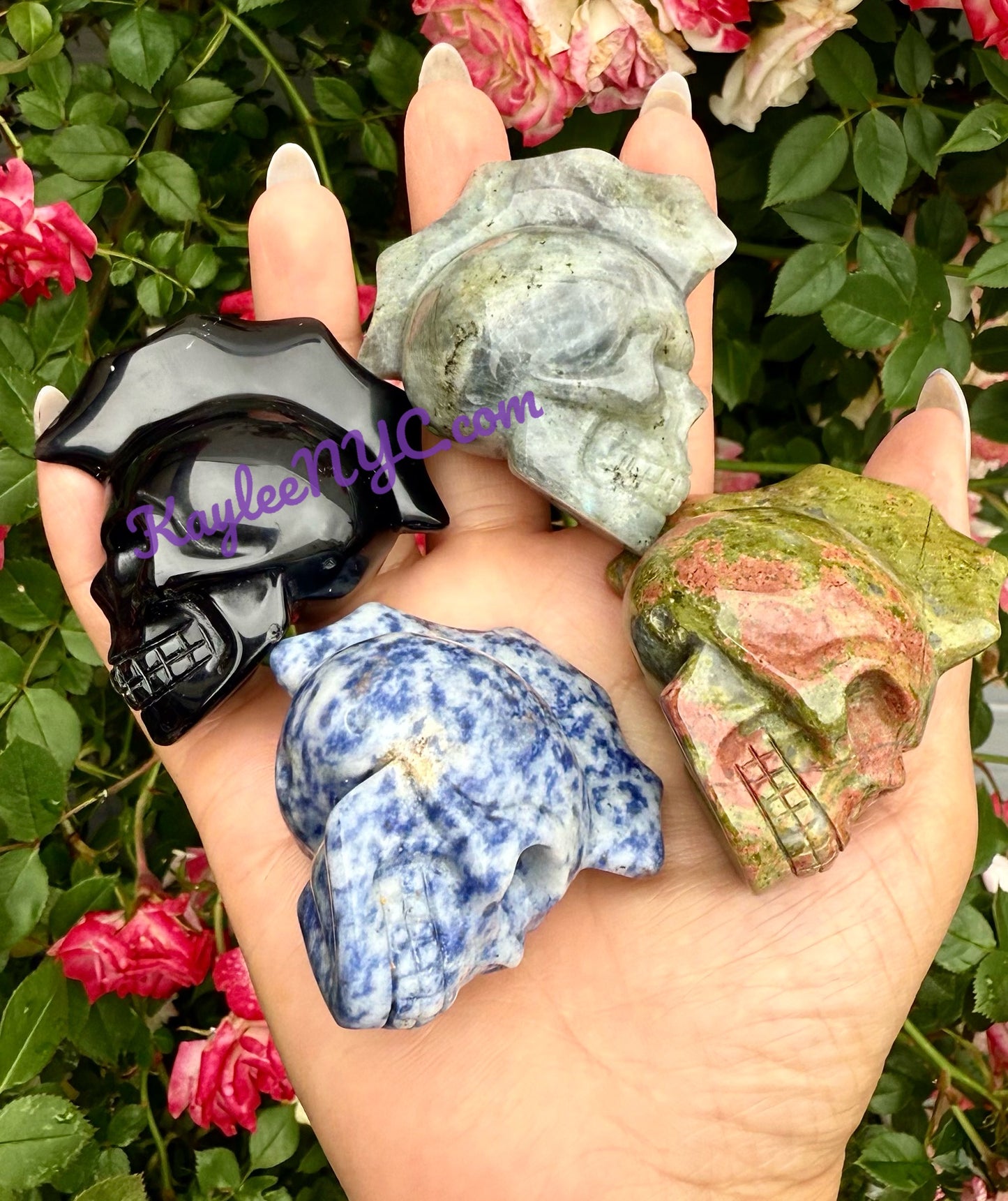 Wholesale lot 6 Pcs 2.5” Natural Crystal Mohawk Skulls Healing Energy