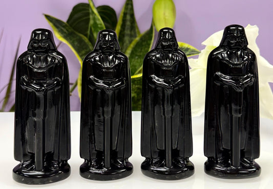 Wholesale Lot 4 PCs 12cm Black Obsidian Darth Vader Crystal Healing Energy
