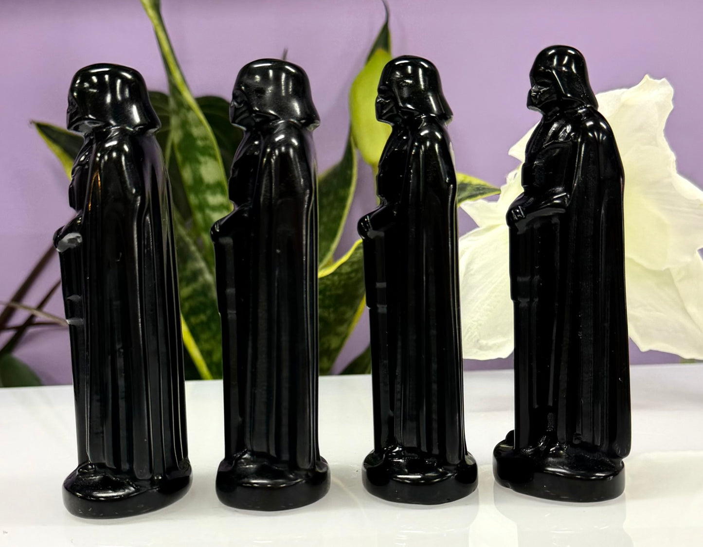 Wholesale Lot 4 PCs 12cm Black Obsidian Darth Vader Crystal Healing Energy