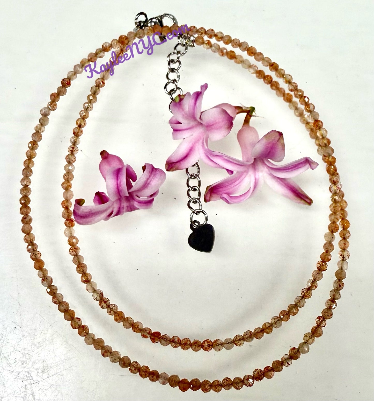6 PCs 2mm Natural Sunstone Necklaces