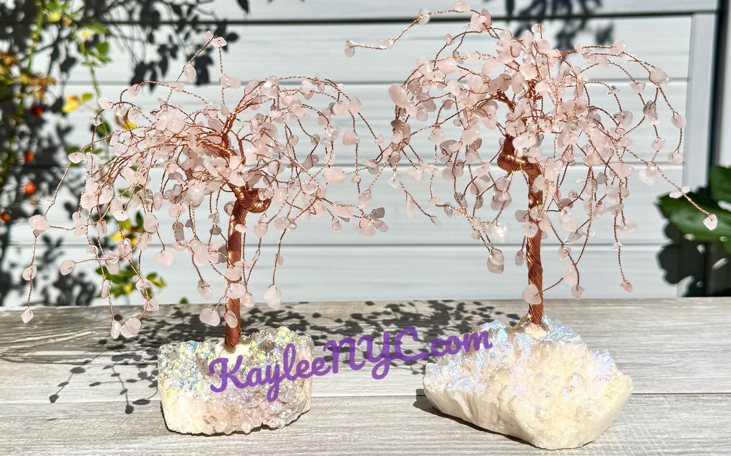 Wholesale Lot 3 Pcs Weeping Willow Tree with Angel Aura Base Crystal Healing Energy