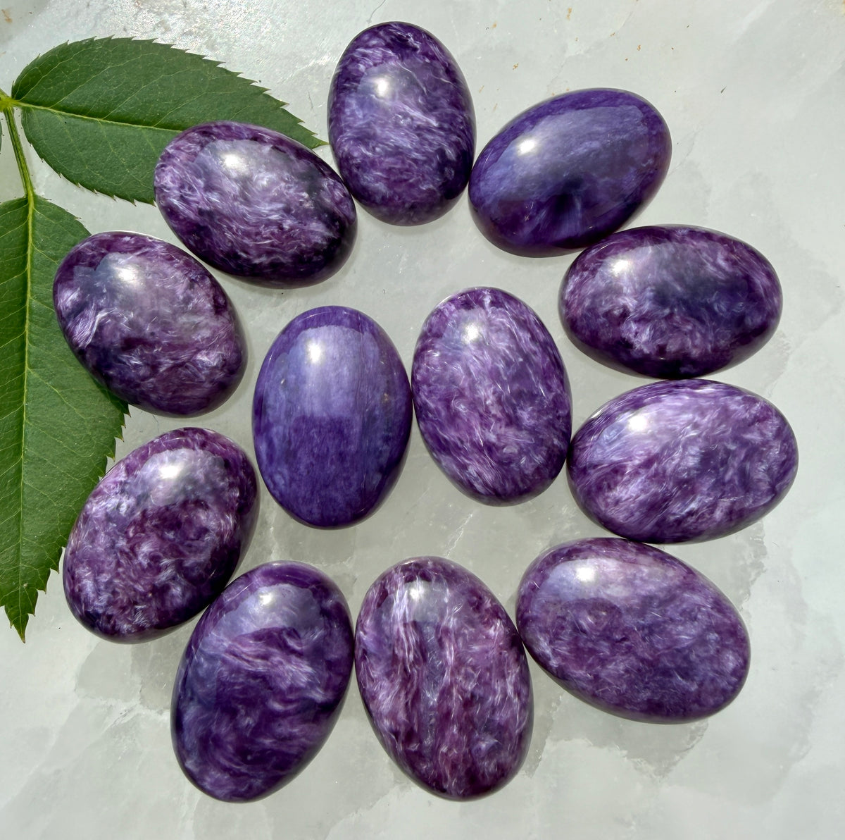 Wholesale Lot 12 pcs Natural Charoite Cabochon Crystal Healing Energ