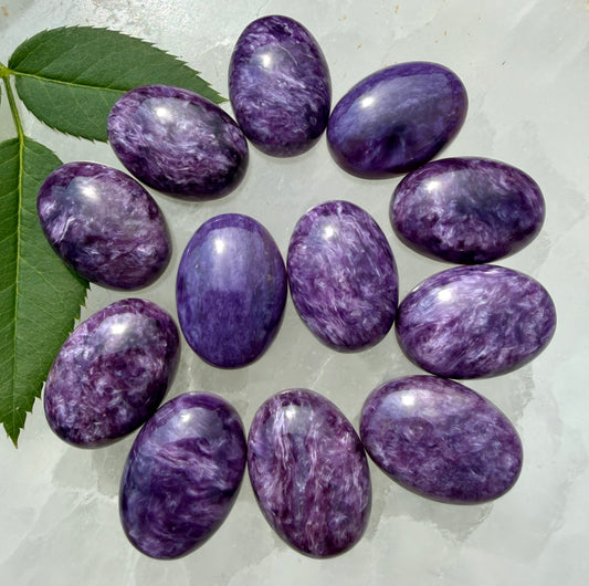 Wholesale Lot 12 pcs Natural Charoite Cabochon Crystal Healing Energ