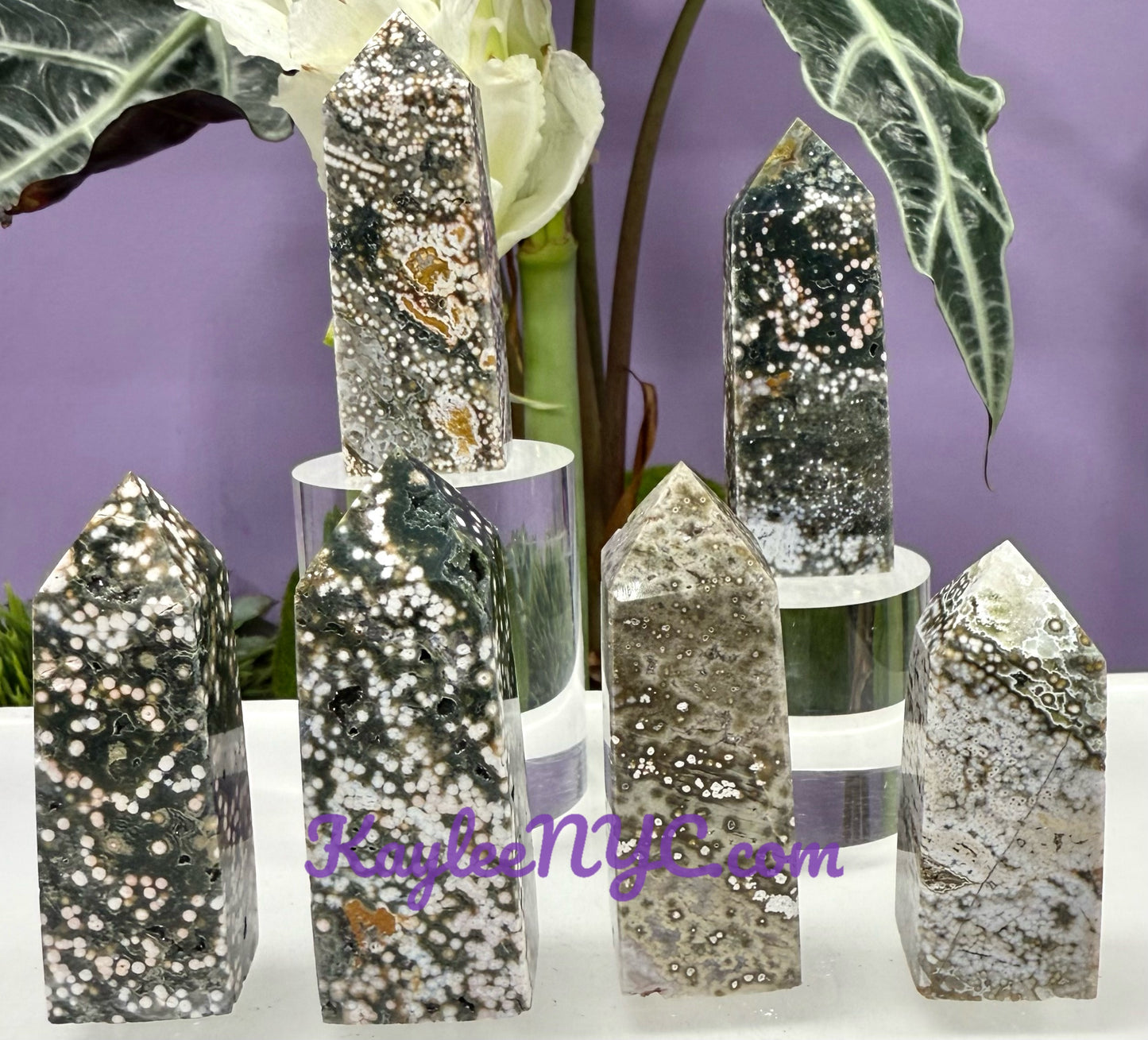 Wholesale Lot 1 Lb Natural Ocean Jasper Obelisk Tower Point Crystal Healing