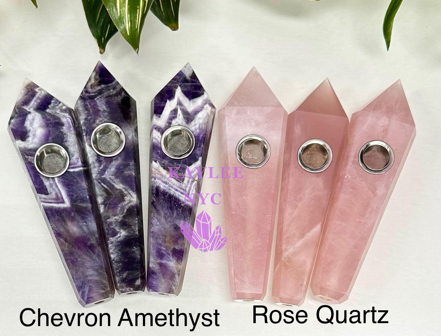 6 PCs Natural Mix Crystal Pipe