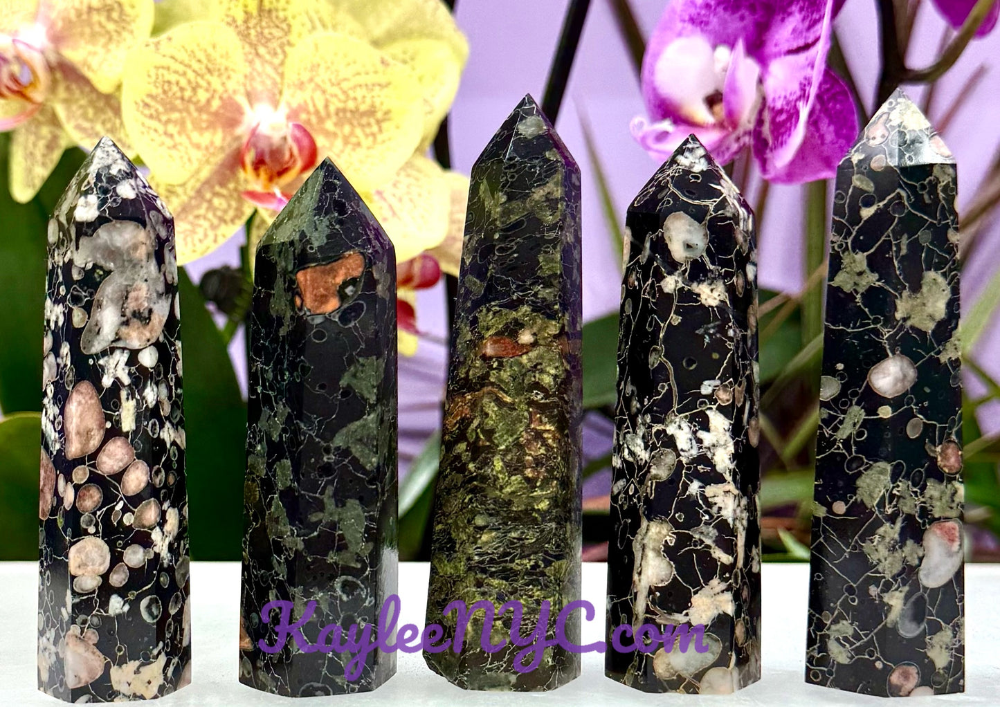 Wholesale Lot 1 Lb Natural Plum Blossom Jade Obelisk Tower Point Crystal Natural