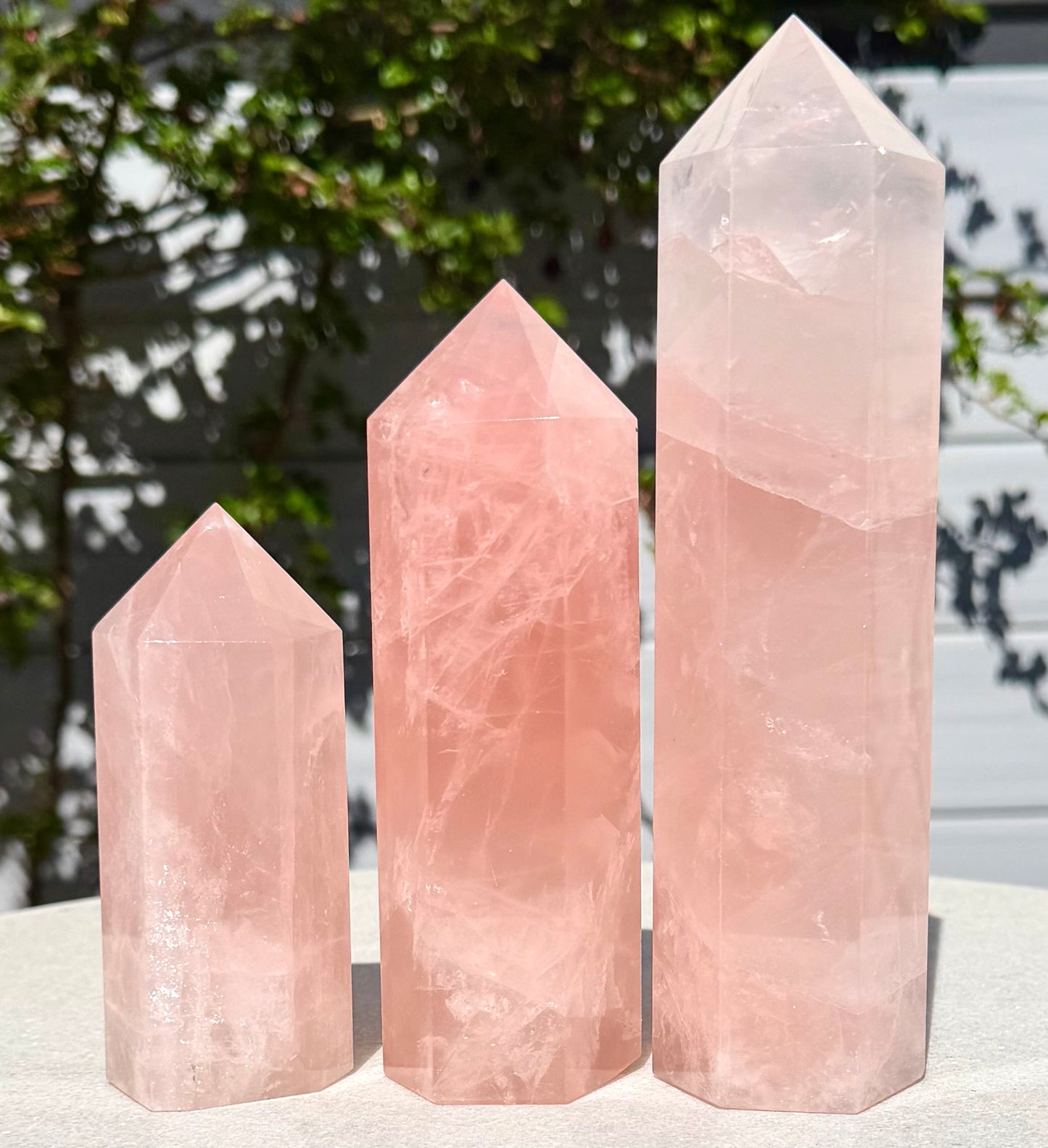 Wholesale Lot 4 Pcs Natural Rose Quartz Tower Crystal Obelisk point 3.8 to 4 lbs Healing Energy