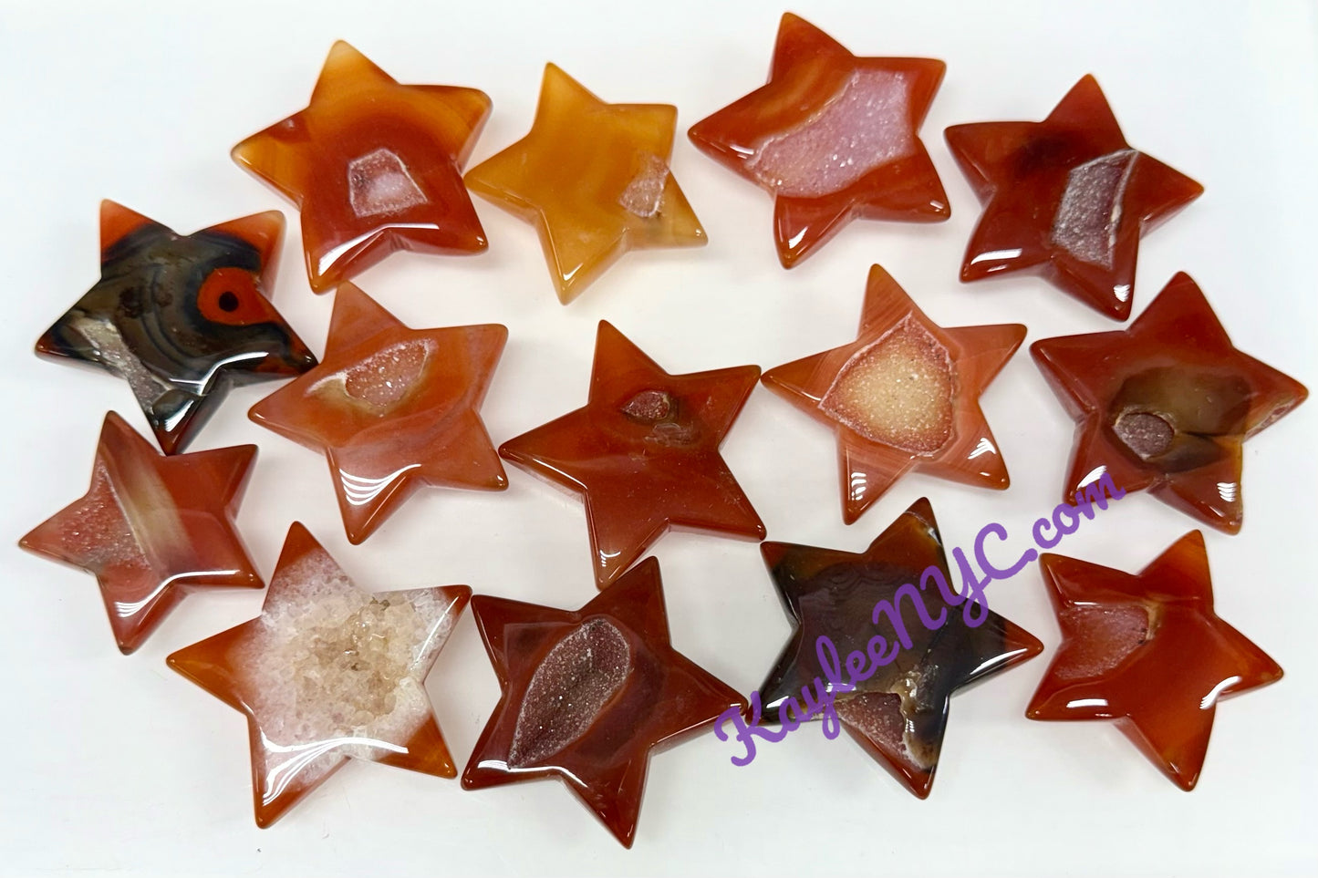 Wholesale Lot 1 lb Natural Carnelian Crystal Stars Healing Energy
