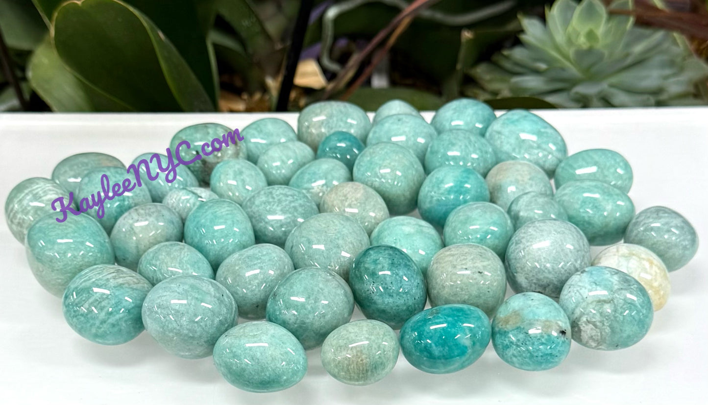 Wholesale Lot 2 Lbs Natural Amazonite Tumble Healing Energy