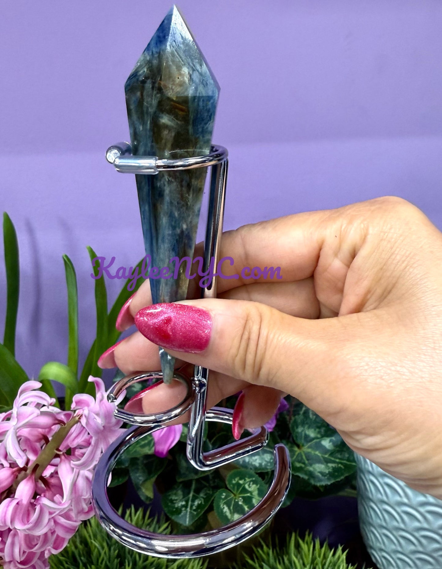 Wholesale Lot 5 pcs Natural Blue Kyanite Scepter w stand Crystal Energy