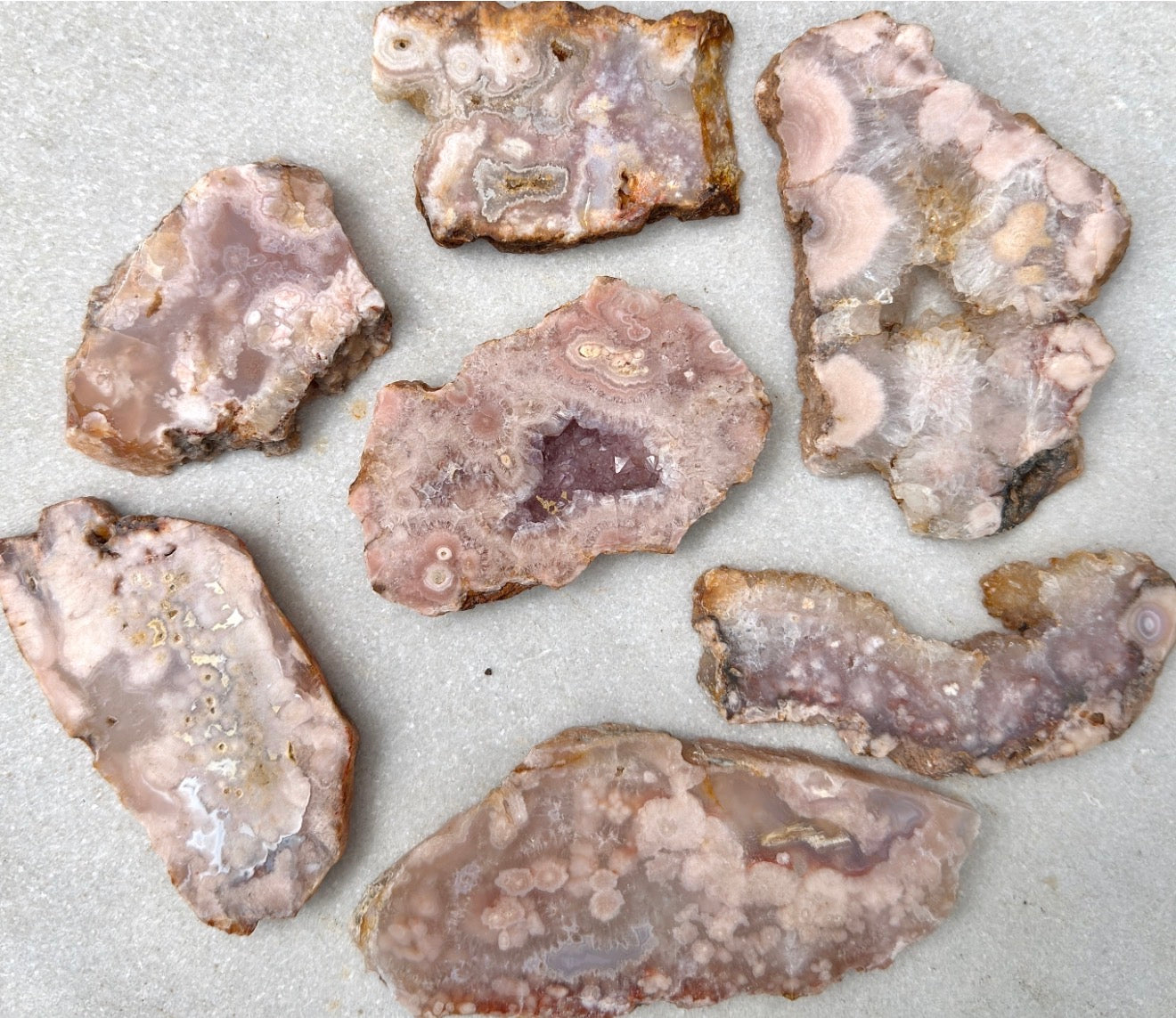 2 lbs Natural Pink Amethyst Flower Agate Slabs crystal healing energy