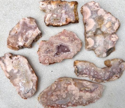2 lbs Natural Pink Amethyst Flower Agate Slabs crystal healing energy