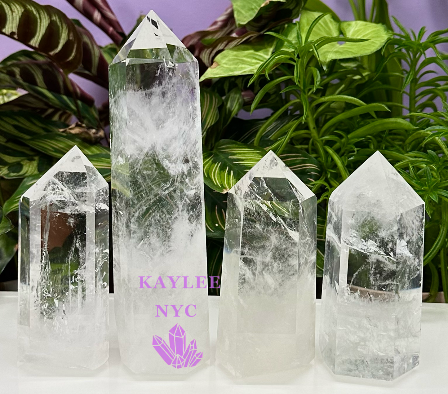 4 pcs Large Natural Clear Quartz tower point