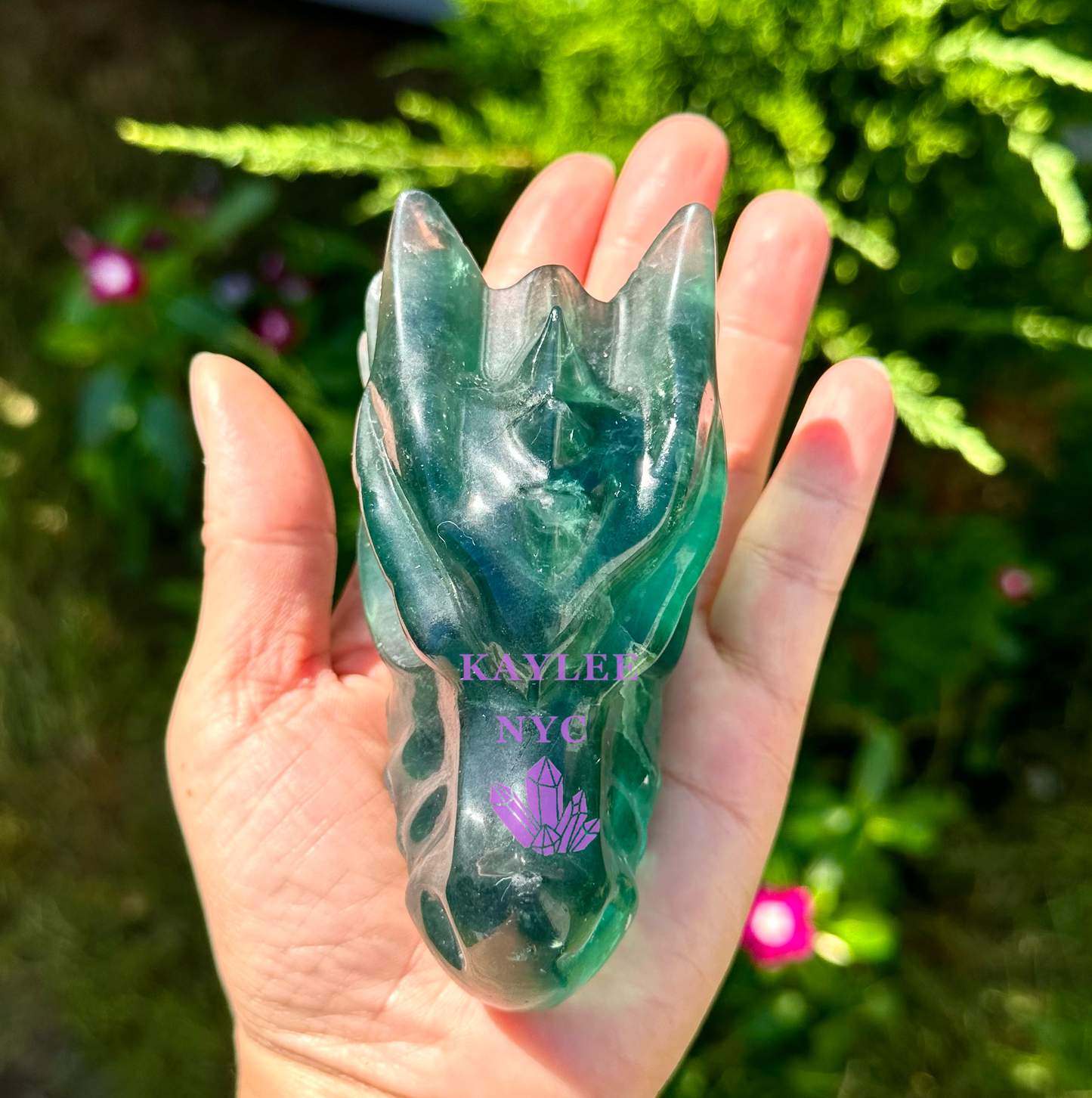 3 PCs Natural Fluorite Dragon Head