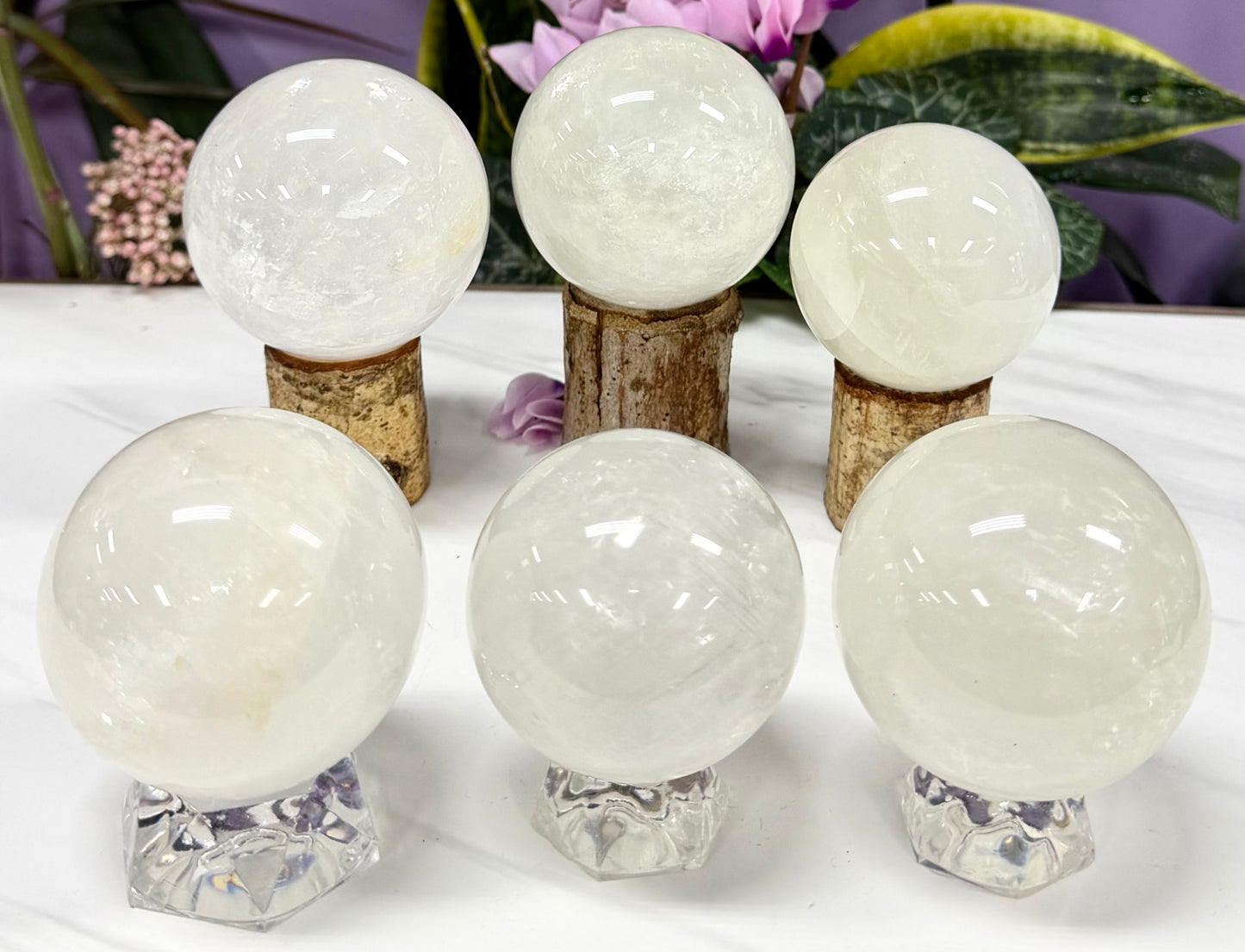 6-7 pcs Natural Calcite Sphere Crystal Ball healing energy 3.9-4lbs