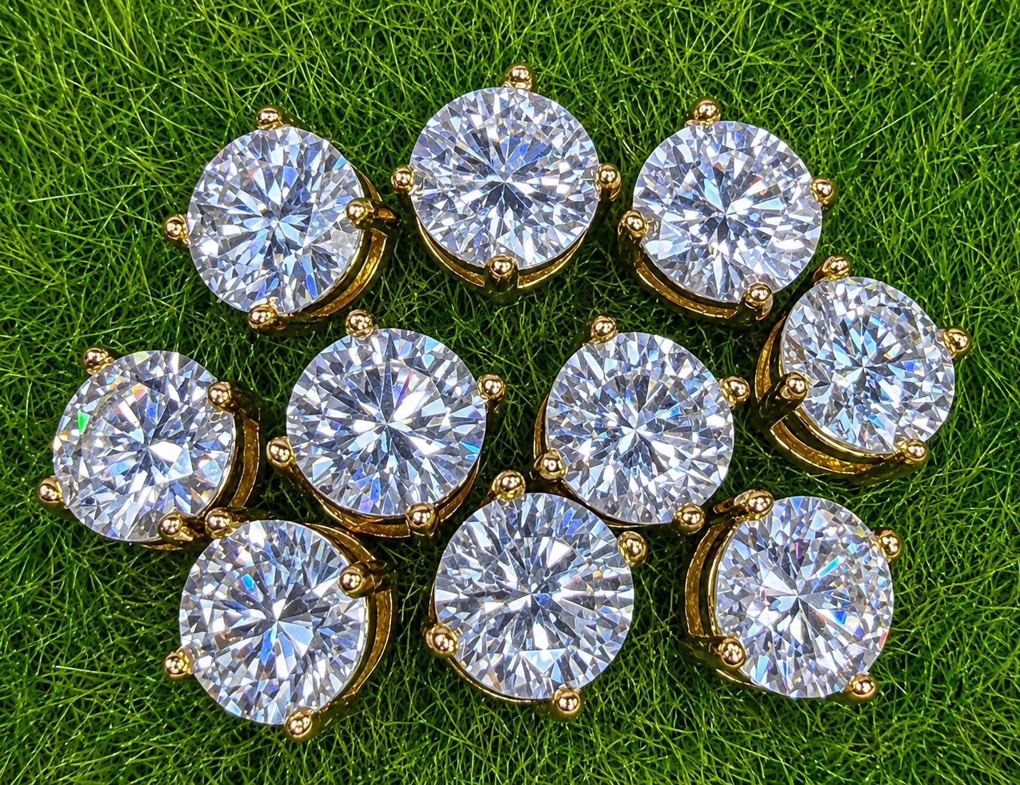 Wholesale Lot 5 Pairs Natural Moissanite Earring Stud 6.5mm
