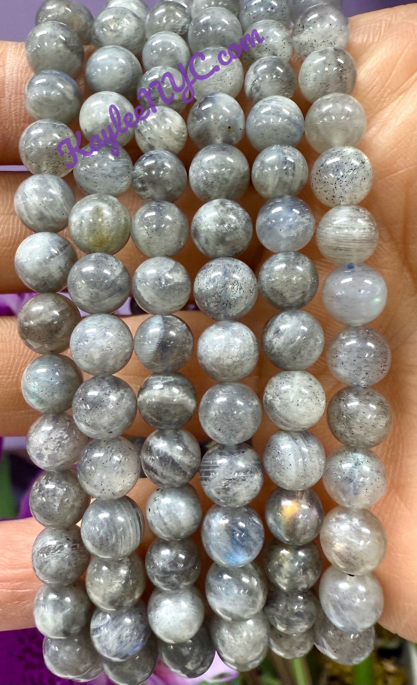 Wholesale 6 Pcs Natural Labradorite Bracelet 6mm 7.5” Healing Energy Crystal