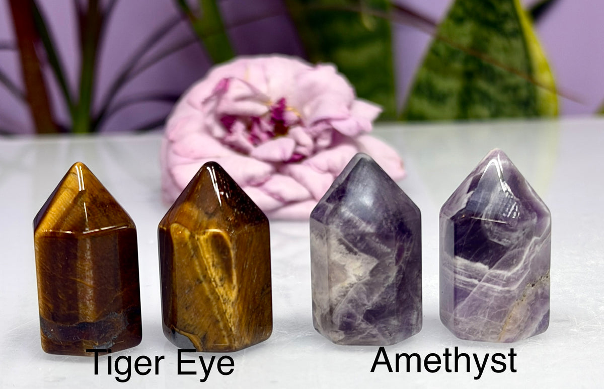 28 PCs Natural Mix Crystal Mini Obelisk Tower Point