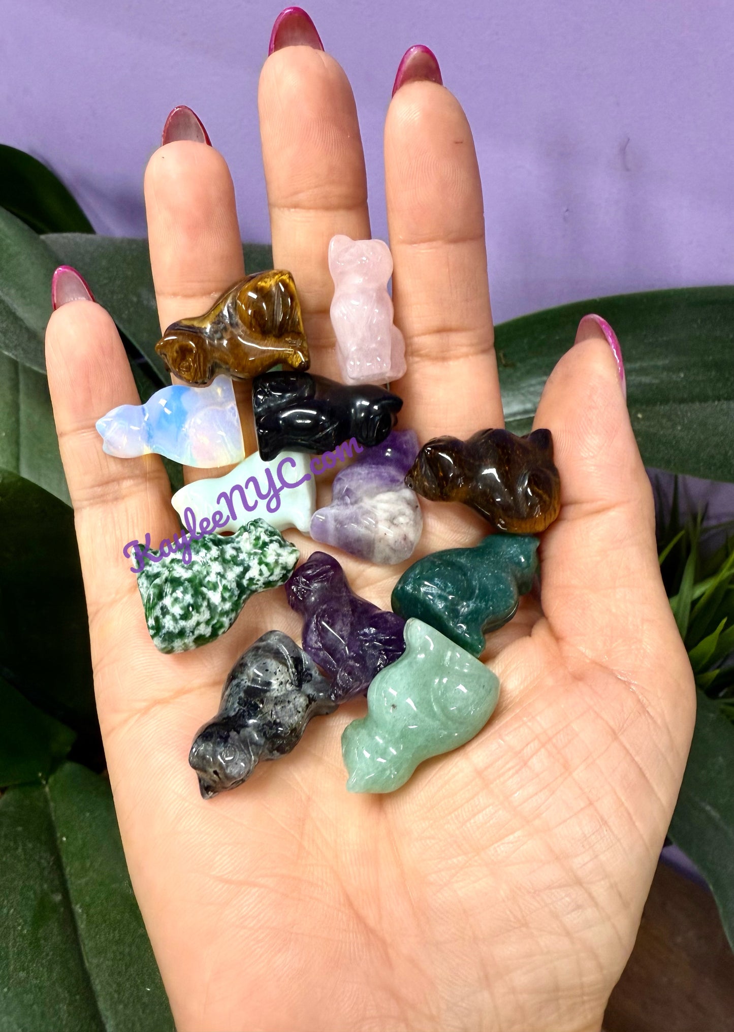 MWholesale Lot 14 PCs Mix Crystals Cat Crystal Healing Energy