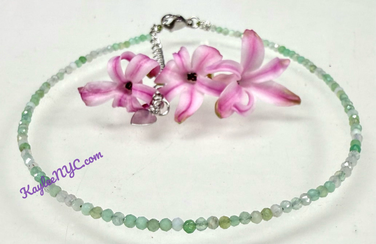 6 PCs 2mm Natural Chrysoprase Anklets Crystal Healing Energy