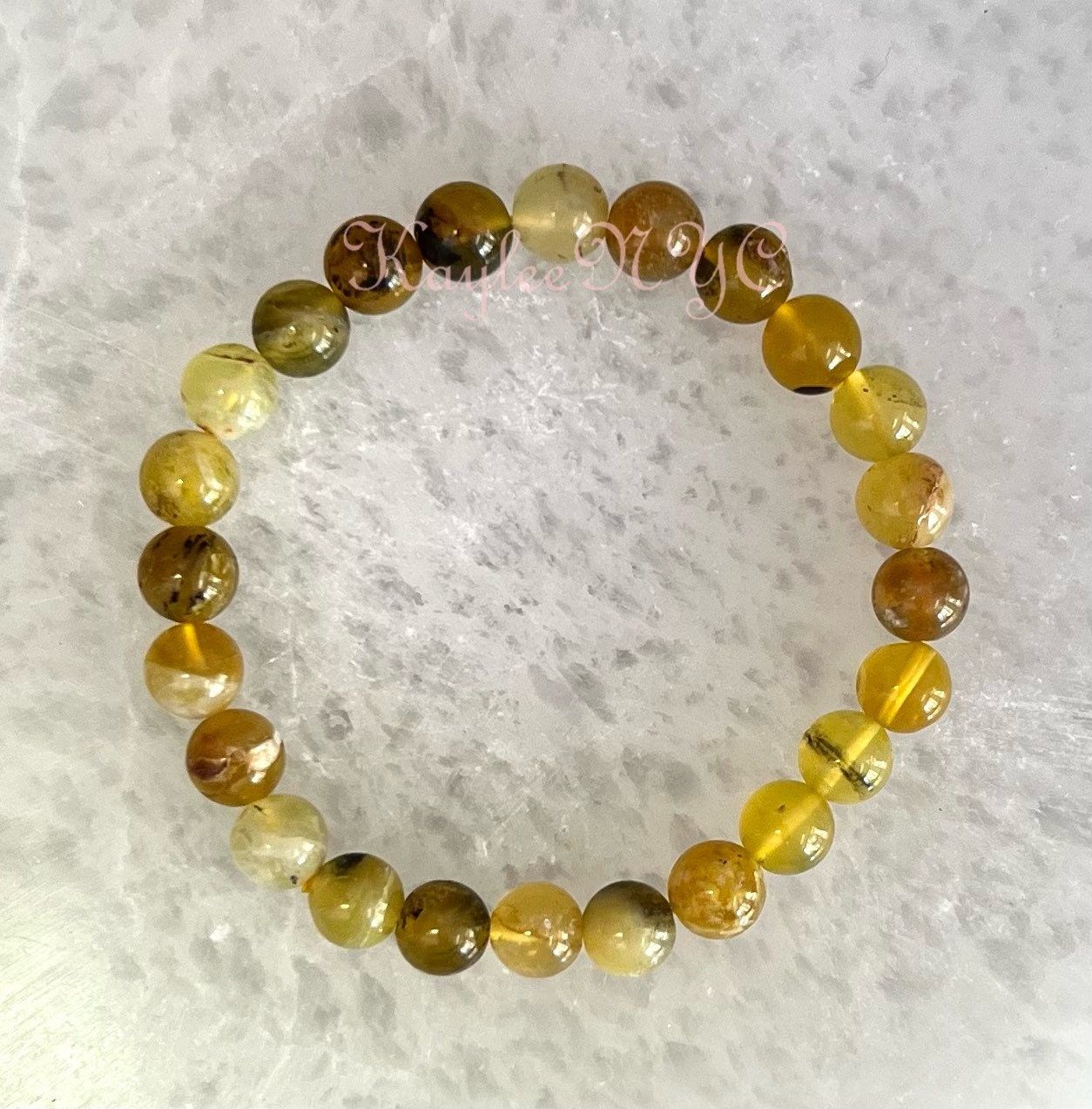 Wholesale 6 Pcs Natural Yellow Opal 8mm 7.5” Crystal Healing Stretch Bracelet