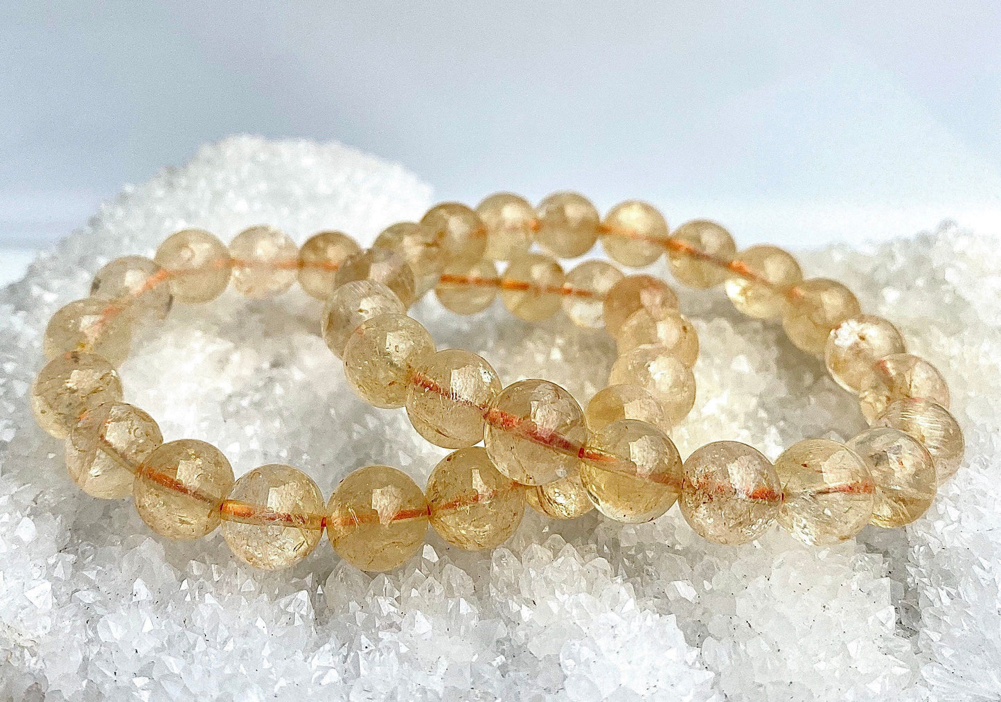 Wholesale Lot 6 Pcs Citrine 10mm 7.5” Crystal Healing Stretch Bracelet