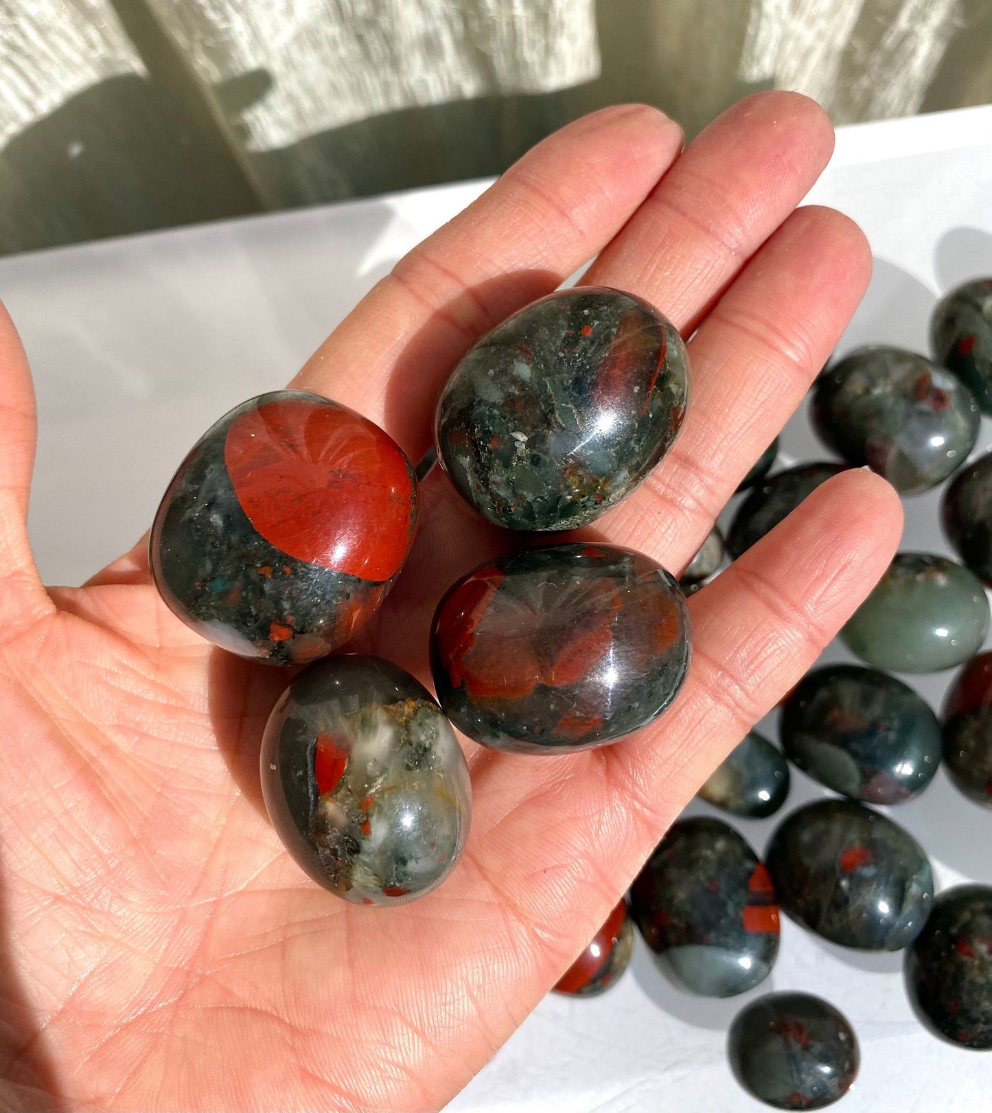 Wholesale Lot 2 Lbs Natural Blood Stone Tumble Healing Energy Nice Quality