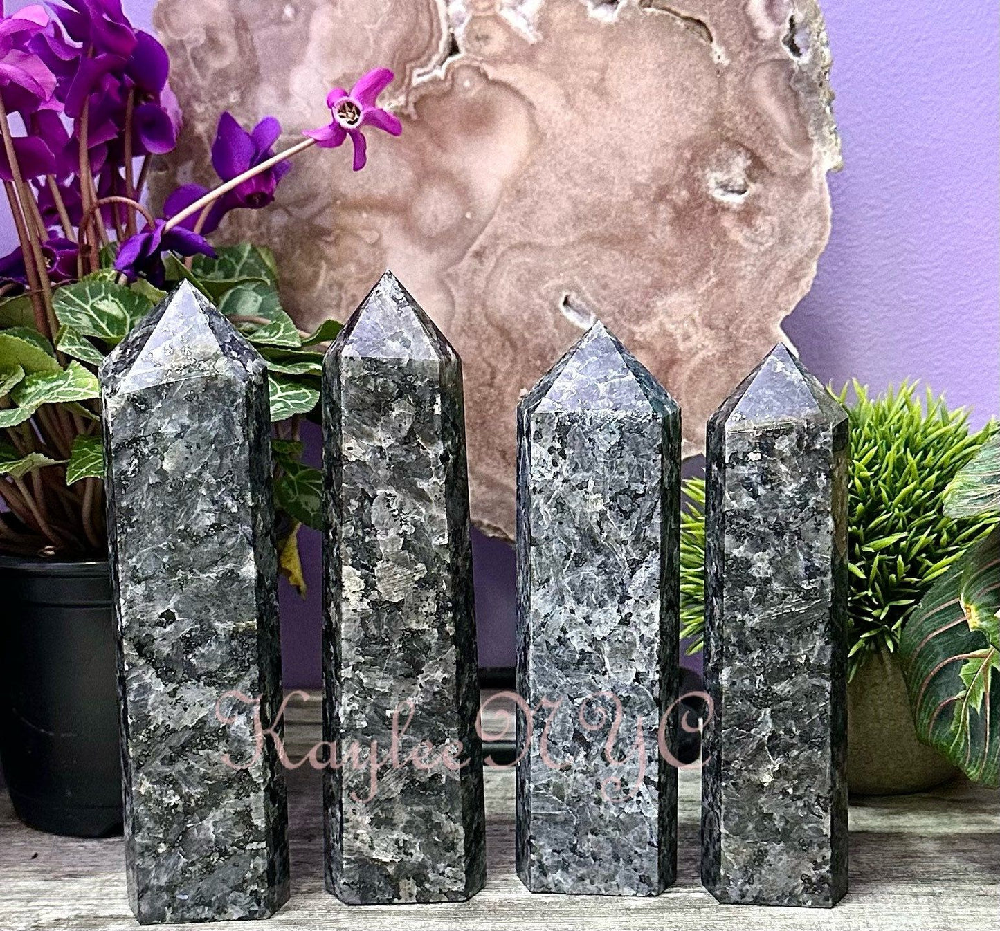 Wholesale Lot 4 pcs large Natural Larvikite Obelisk Tower Point Crystal Healing