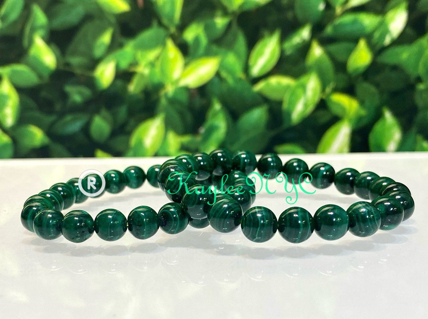 Wholesale 6 Pcs Natural Malachite 8mm 7.5” Crystal Healing Stretch Bracelet