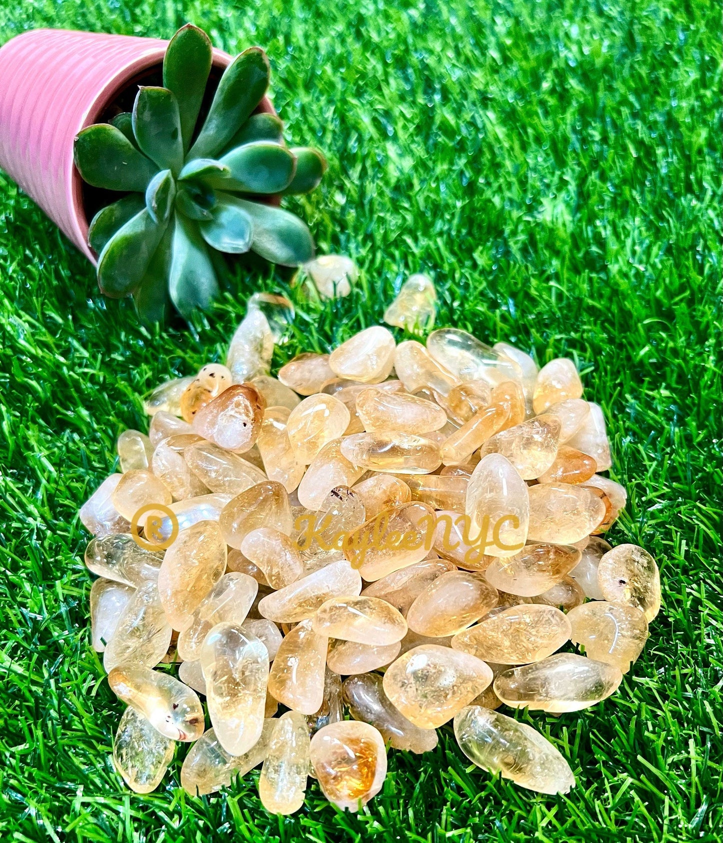 Wholesale Lot 1 lb Citrine Heat Treated Tumble Crystal Nice Quality Healing Energy