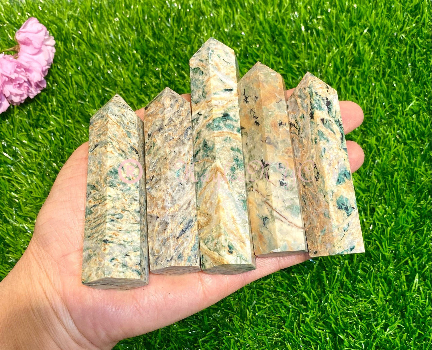 Wholesale Lot 1 lb Natural Mariposite obelisk Tower Point Crystal Healing Energy