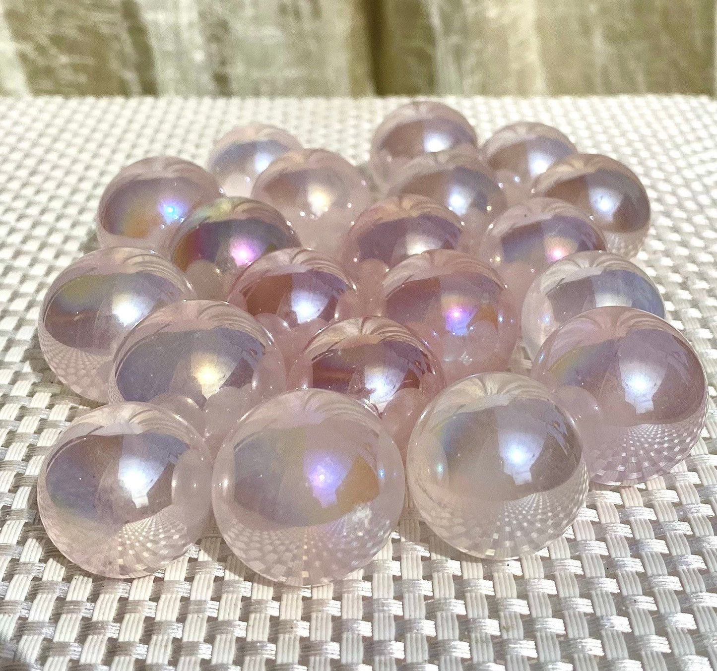 Wholesale Lot 1 Lb small Angel Aura Rose Quartz Sphere Crystal Healing Energy