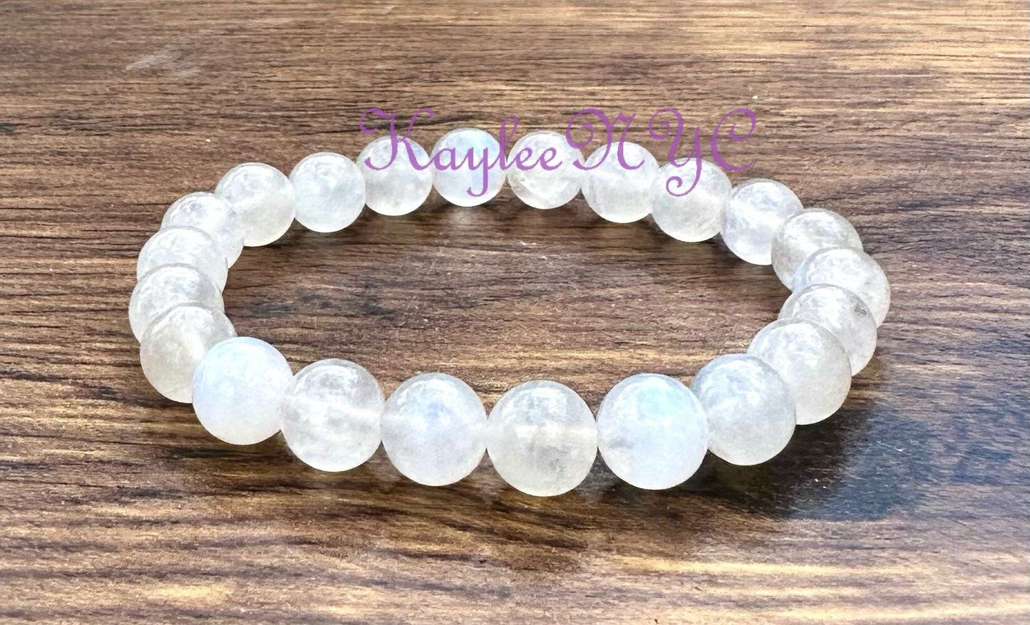 Wholesale 6 Pcs Natural Moonstone 8mm 7.3”Crystal Healing Stretch Bracelet