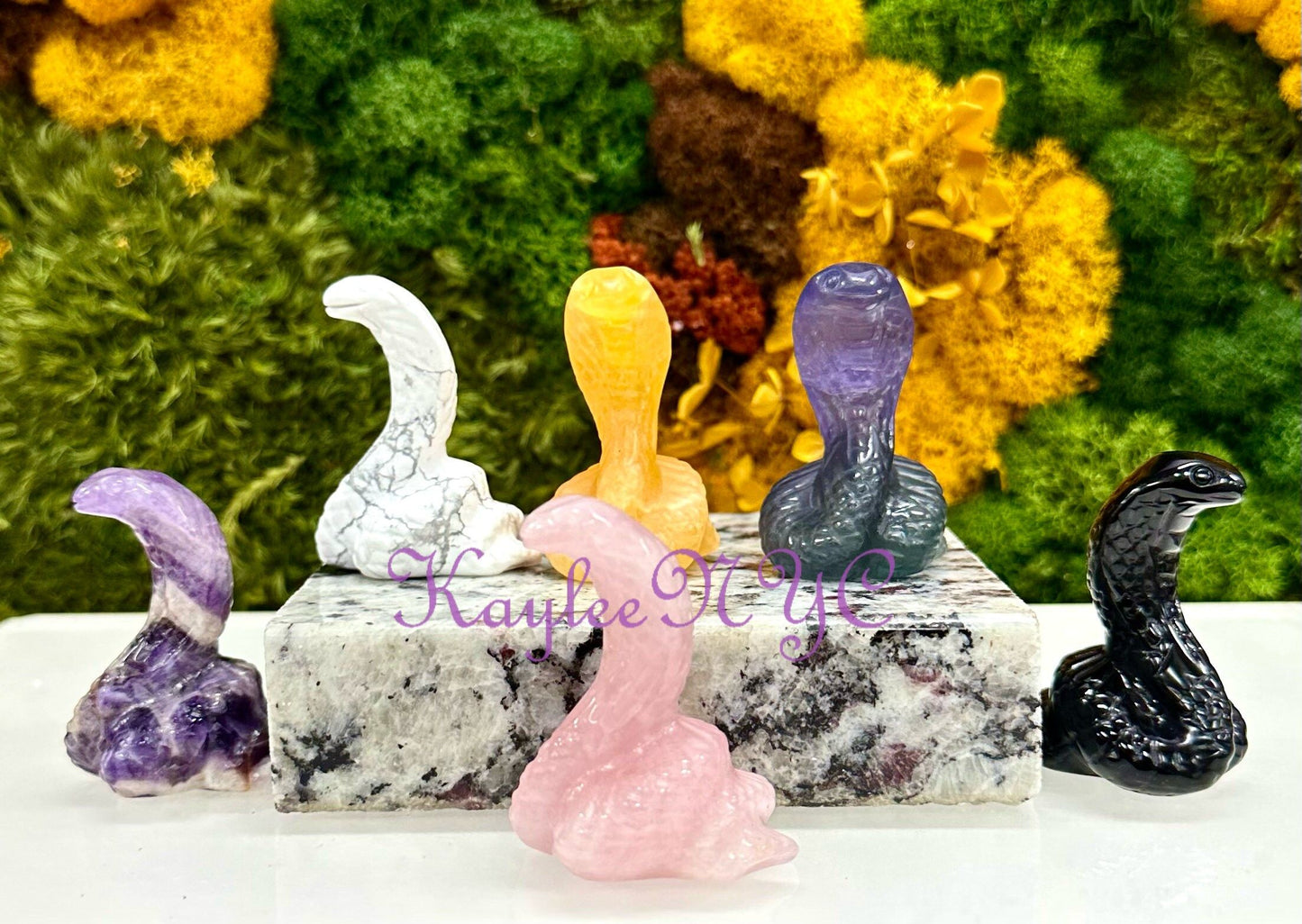 Wholesale Lot 6 PCs Natural mix Crystal Cobra Snake Crystal Healing Energy