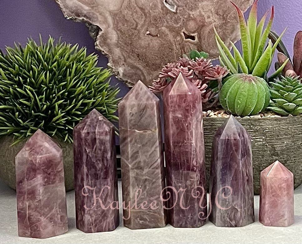 Wholesale Lot 2 lbs Natural Purple Rose Quartz Obelisks Crystal Tower Point