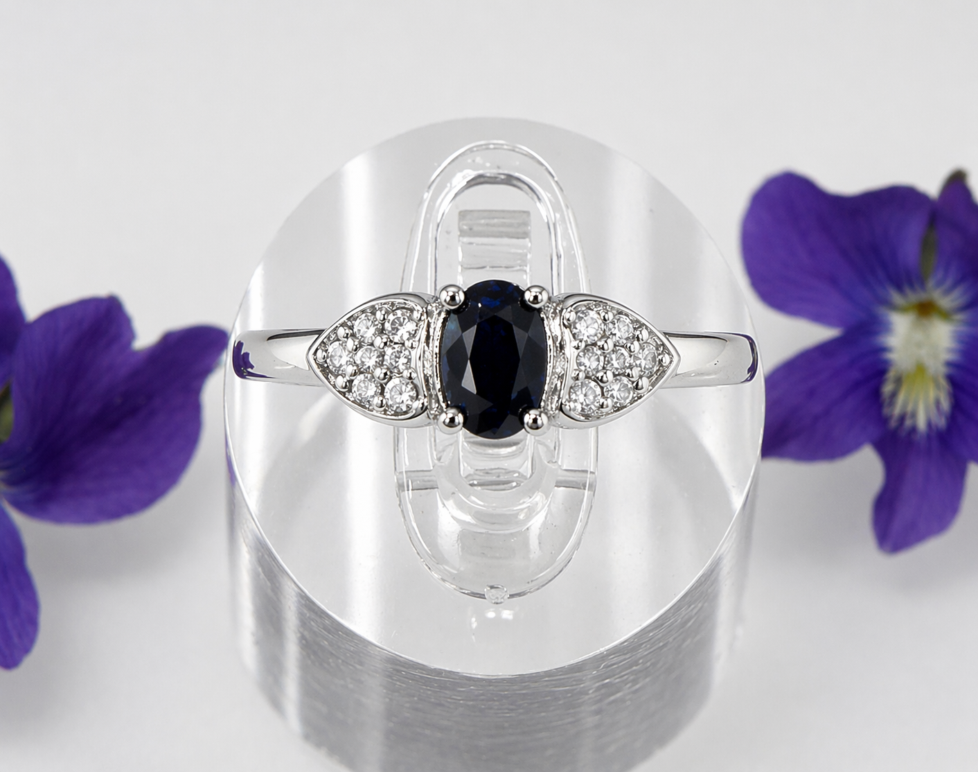 Wholesale Lot 7 pcs Natural Sapphire Stainless Steel Ring(316) 4x6mm