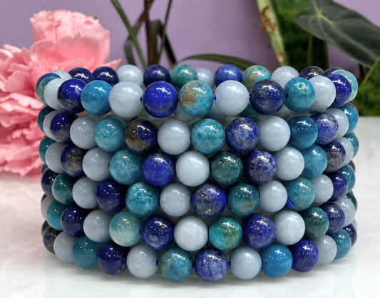 Wholesale 6 Pcs Natural Crystal 6mm 7.5” Healing Stretch Bracelet