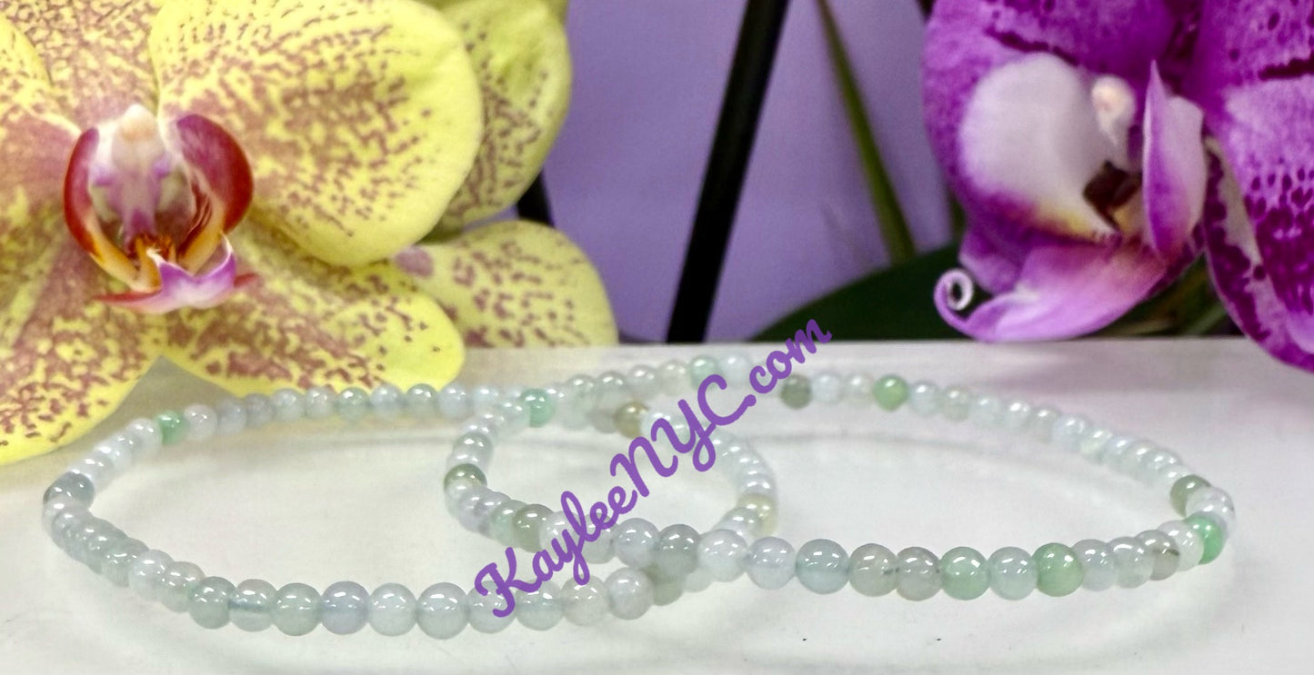 Wholesale Lot 6 Pcs Natural Jade 3.8mm 7.5” Crystal Healing Stretch Bracelet