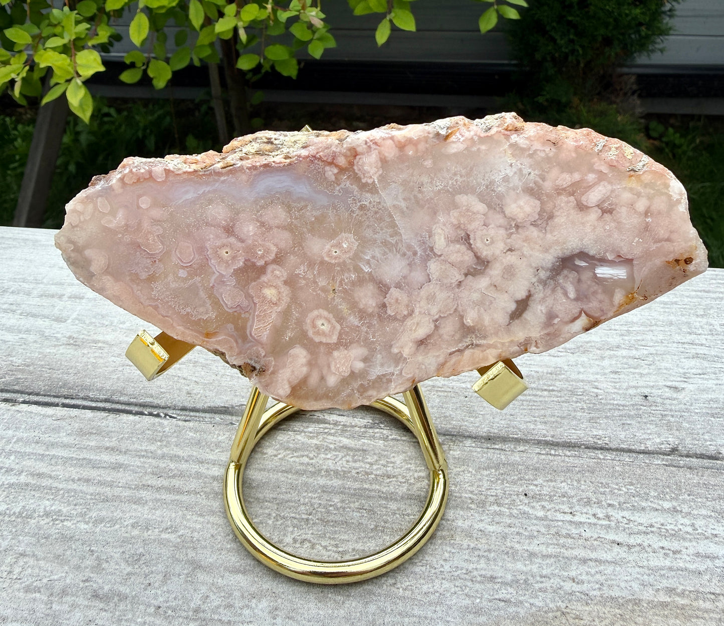 2 lbs Natural Pink Amethyst Flower Agate Slabs crystal healing energy