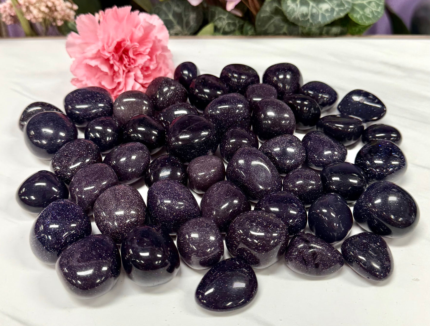 2 lbs Blue Goldstone Tumble Crystal Healing Energy
