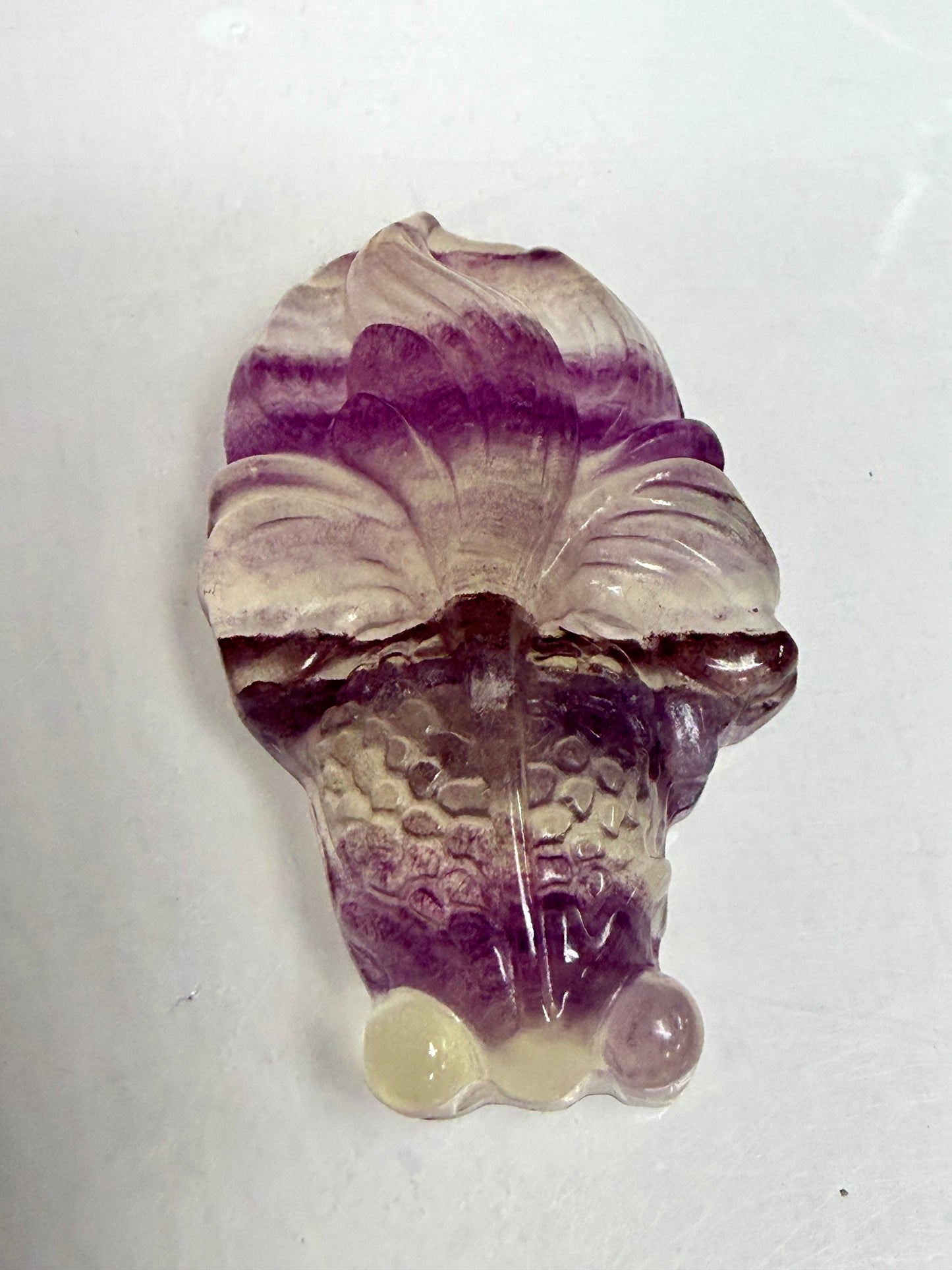 12 PCs 4cm Natural Fluorite Goldfish Carving Crystals Healing Energy